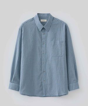 샤인 체크 셔츠 (에메랄드 블루)
