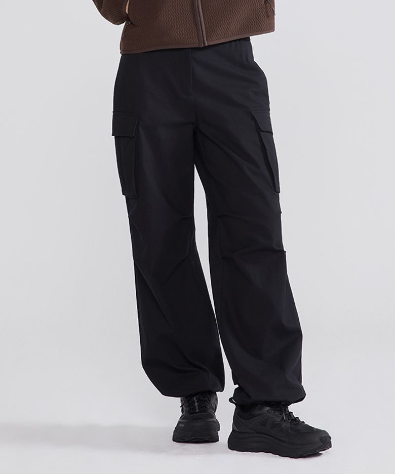 여성 기모 파라슈트 카고팬츠 (BLACK)