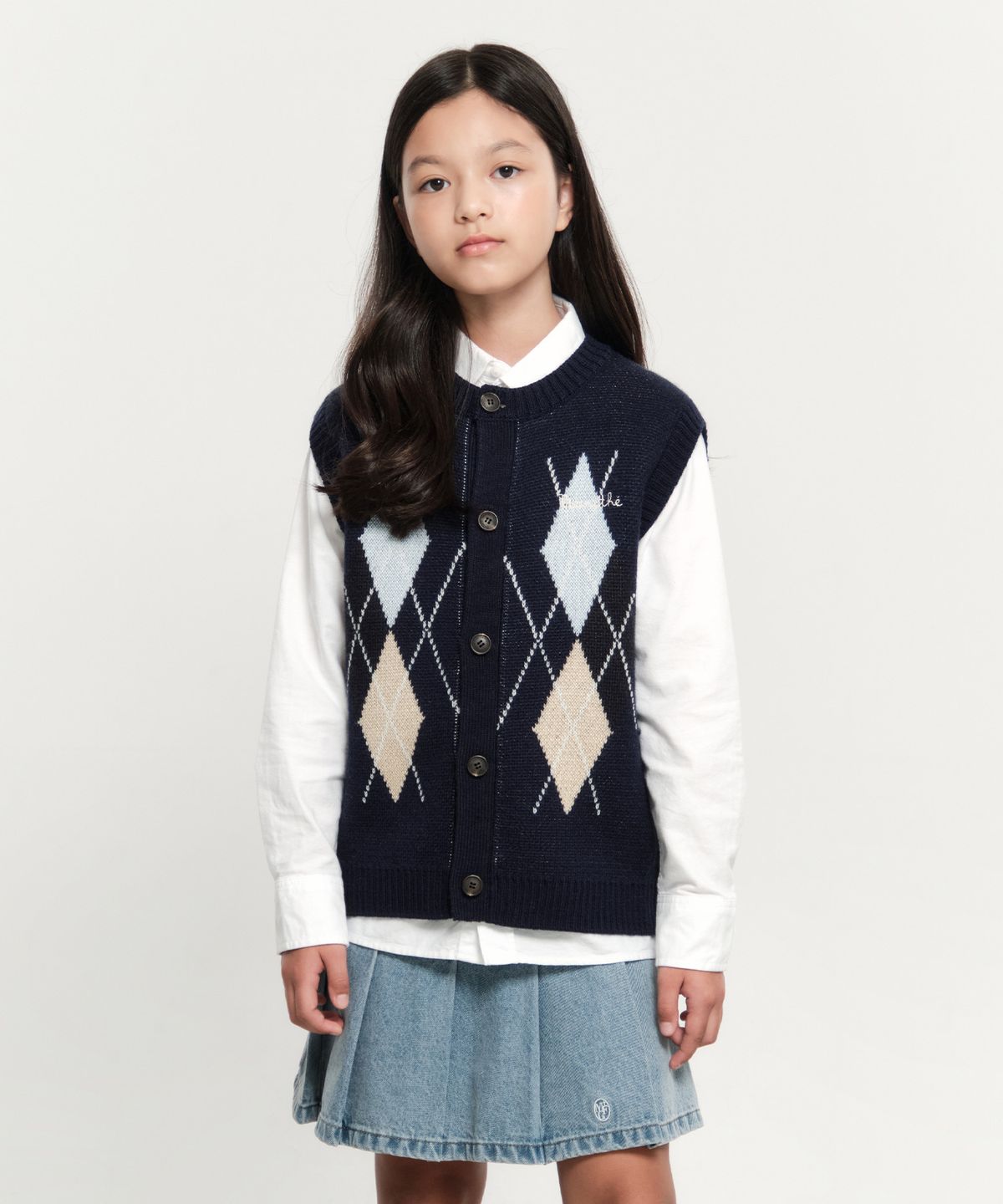 마리떼 키즈(MARITHÉ KIDS) KIDS ARGYLE KNIT VEST navy