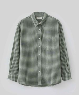 노르망 체크 셔츠 (카키/블루)
