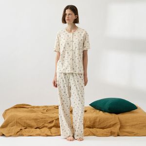 블루르 플라워 여성 잠옷 세트