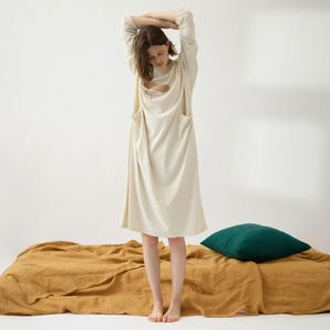 브레드 여성 원피스 잠옷 오트밀