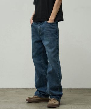 오슬로 스트레이트 데님 팬츠 [미드블루]