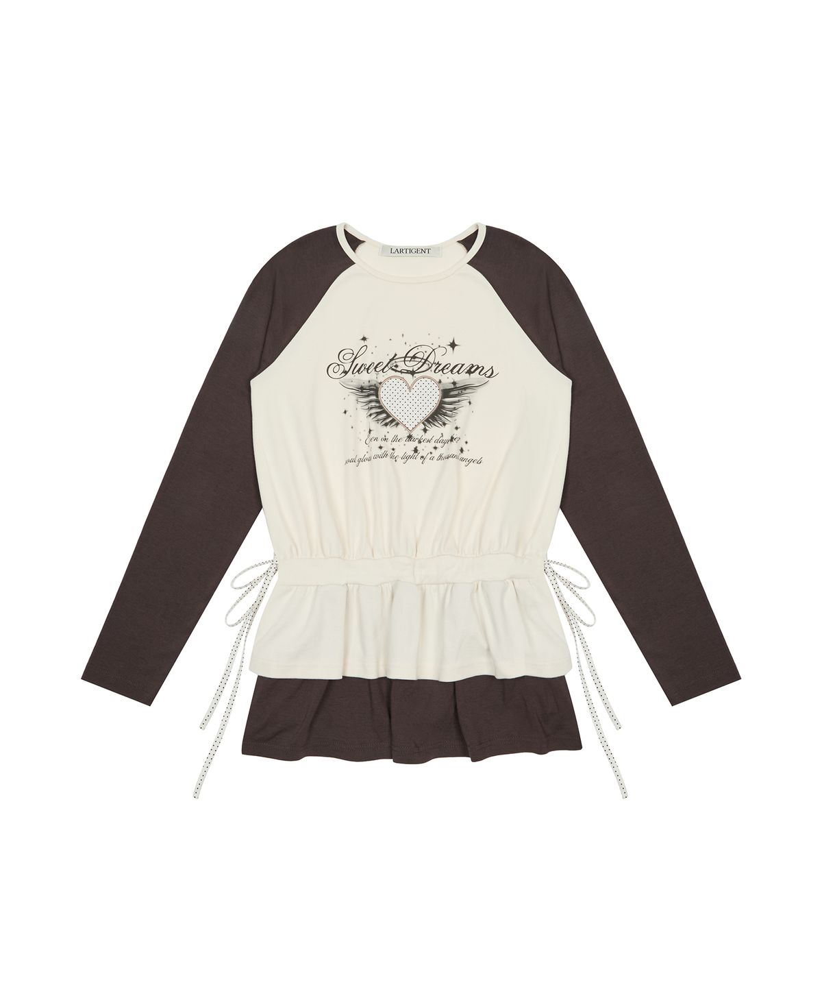 라티젠(LARTIGENT) L19 ANGEL FRILL T-SHIRT(BROWN)