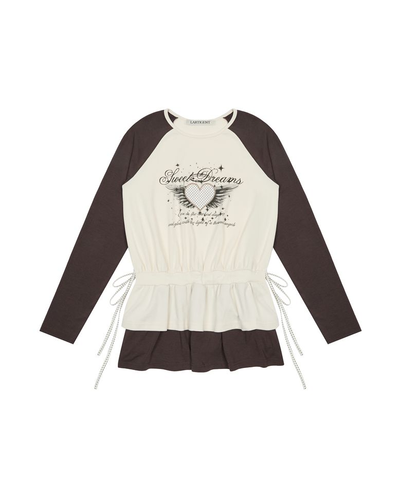 L19 ANGEL FRILL T-SHIRT(BROWN)