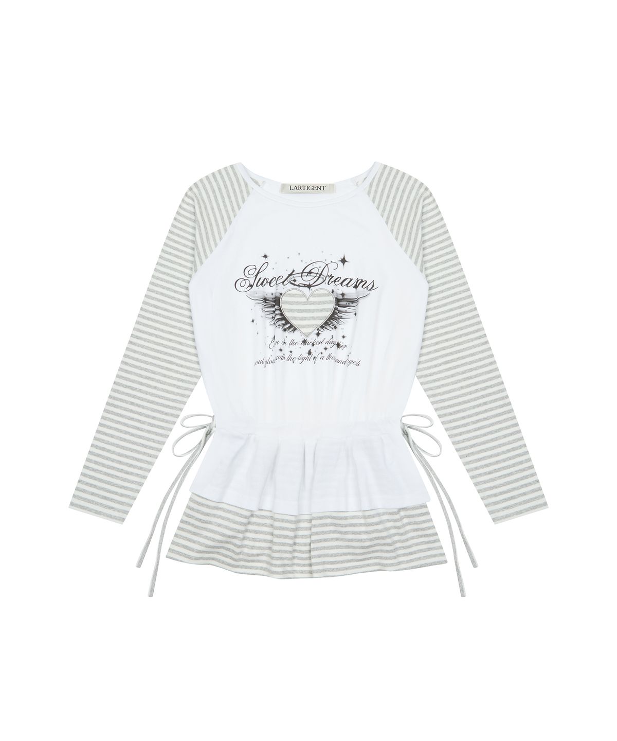 라티젠(LARTIGENT) L19 ANGEL FRILL T-SHIRT(GRAY)