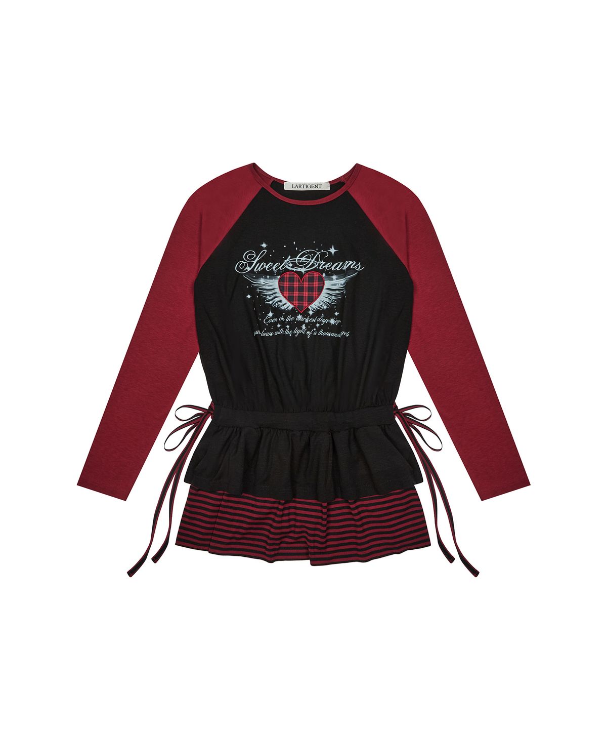 라티젠(LARTIGENT) L19 ANGEL FRILL T-SHIRT(RED)