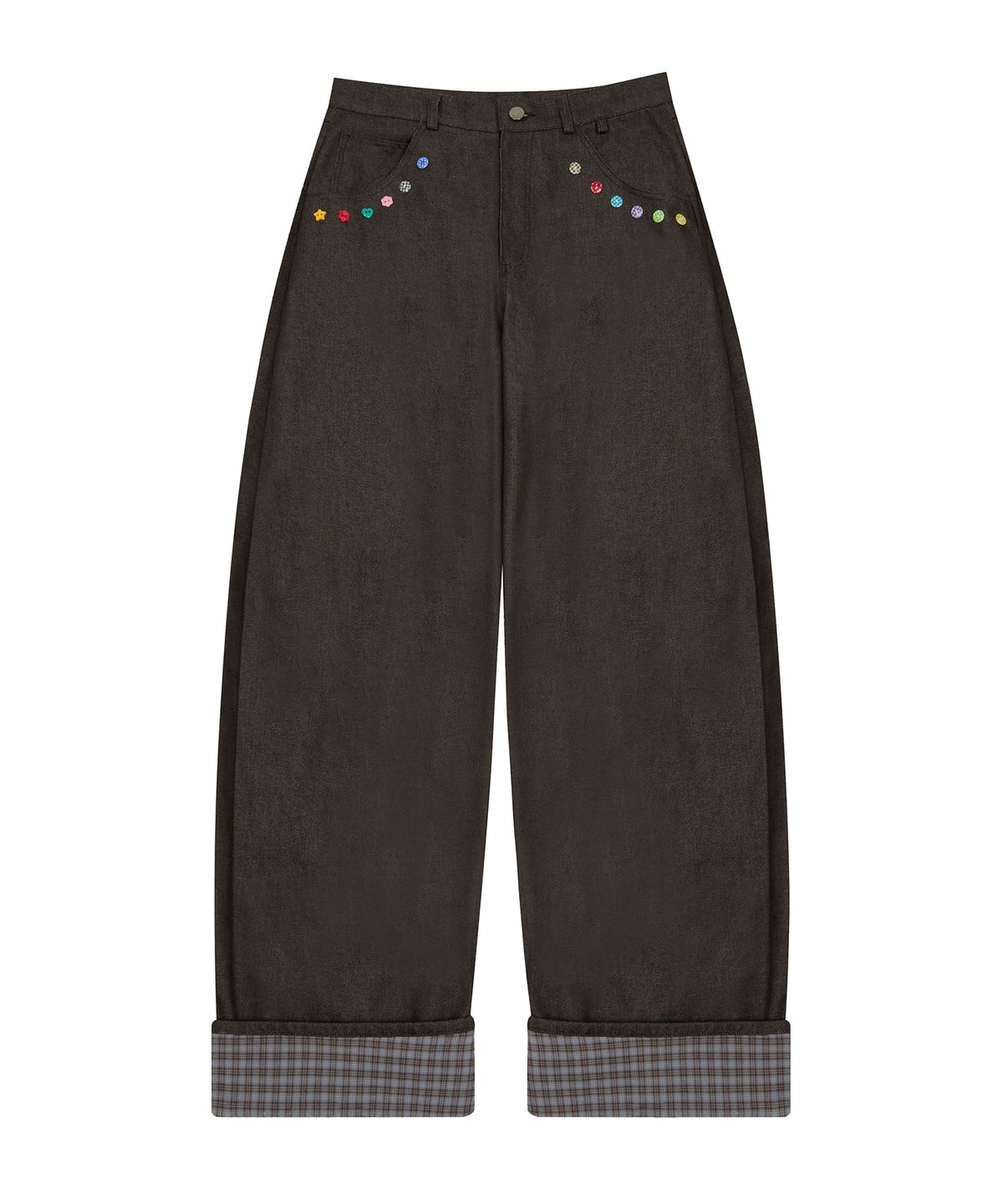 라티젠(LARTIGENT) L19 COLOR BUTTON PANTS(BROWN)