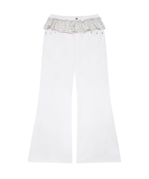 L19 FRILL BOOTSCUT PANTS(WHITE)