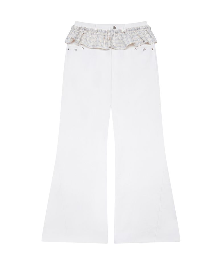 L19 FRILL BOOTSCUT PANTS(WHITE)