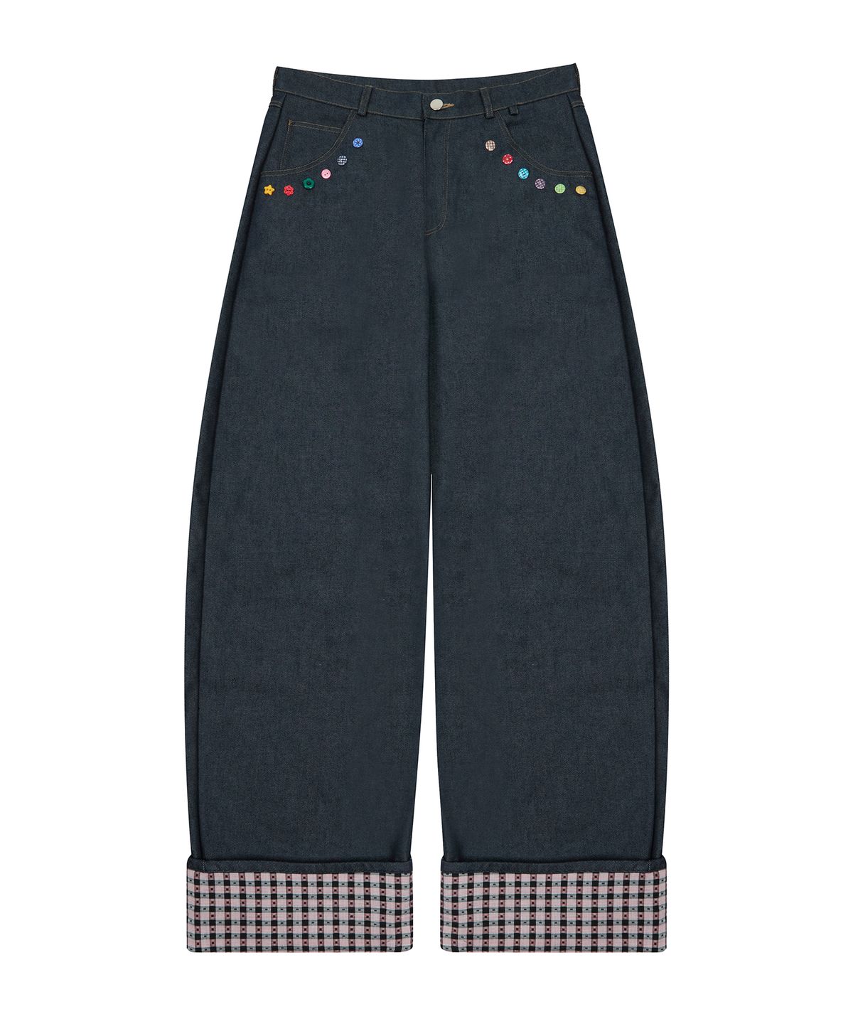 라티젠(LARTIGENT) L19 COLOR BUTTON PANTS(NAVY)