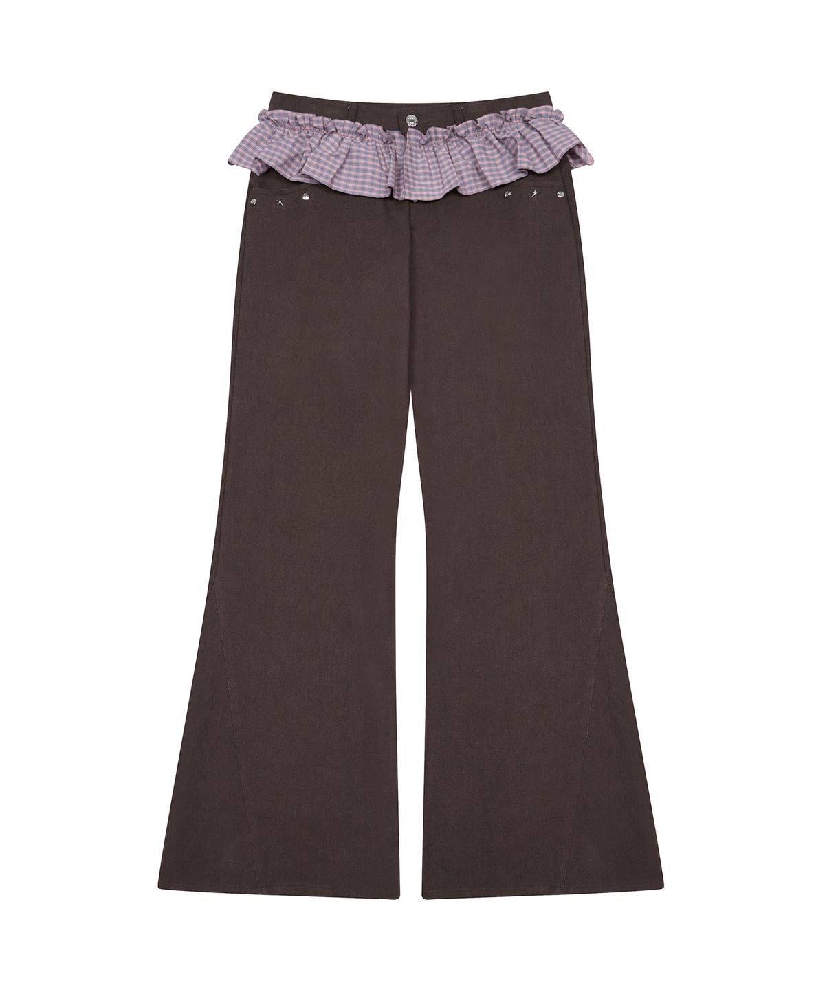 라티젠(LARTIGENT) L19 FRILL BOOTSCUT PANTS(BROWN)