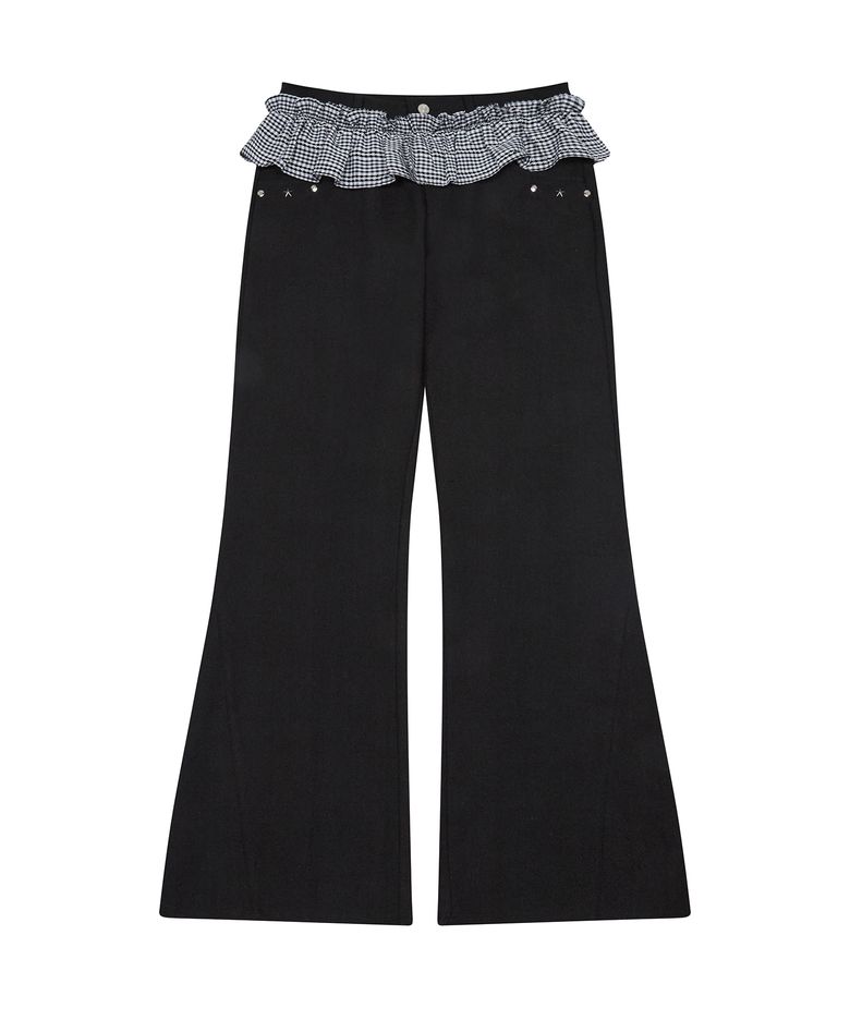 L19 FRILL BOOTSCUT PANTS(BLACK)