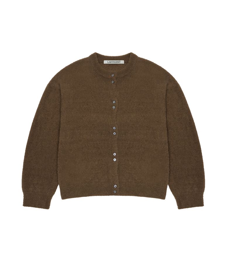 L19 OVER SOLID CARDIGAN(BROWN)