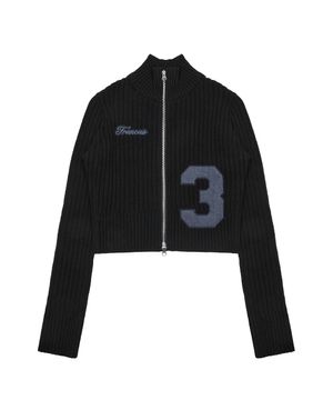 L19 PATCH KNIT ZIP-UP(BLACK)