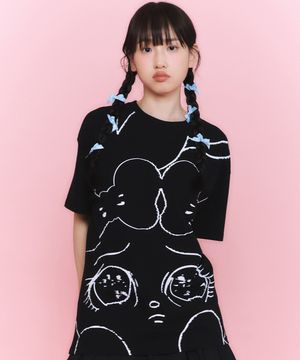 [에스더버니] 미스유 티셔츠 - 블랙