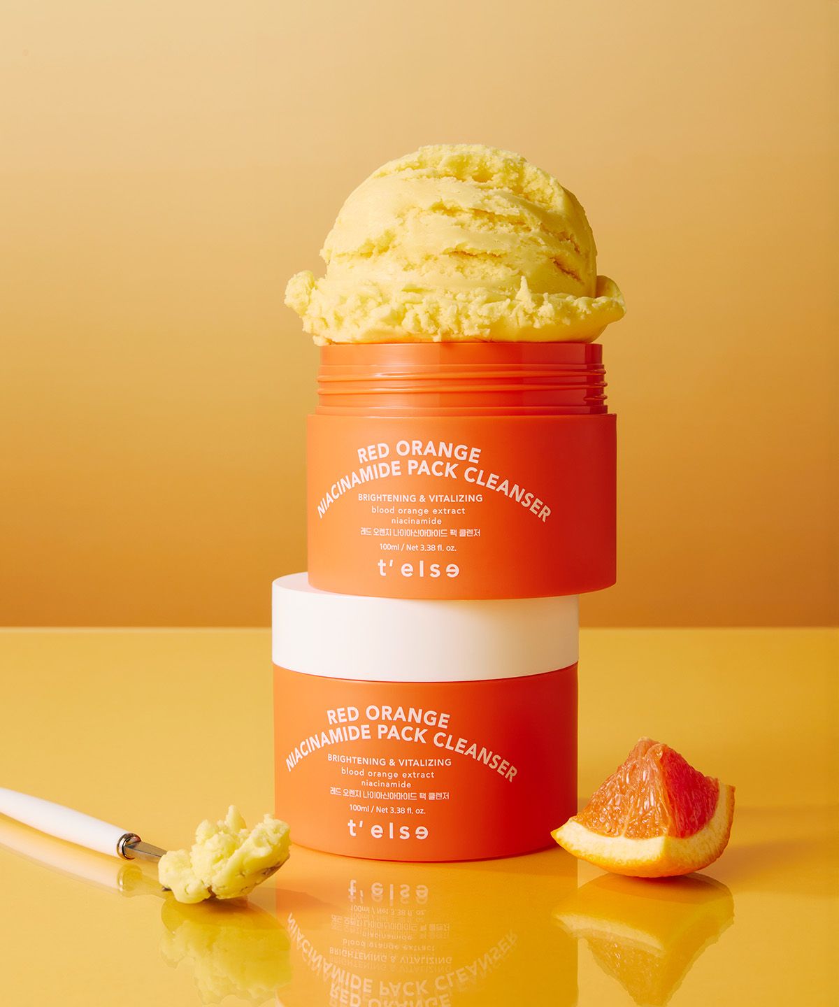 티엘스(TELSE) 레드 오렌지 나이아신아마이드 팩 클렌저 100ML X 2개