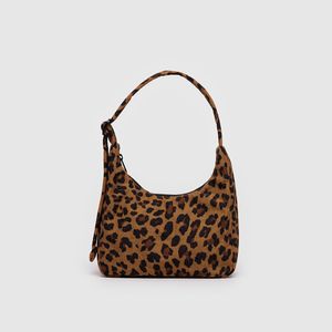 미니 나일론 숄더백 레오파드