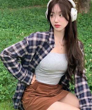 [W]오버핏 체크 셔츠 - 2color