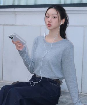 [W]울혼방 루즈핏 티셔츠 - 2color