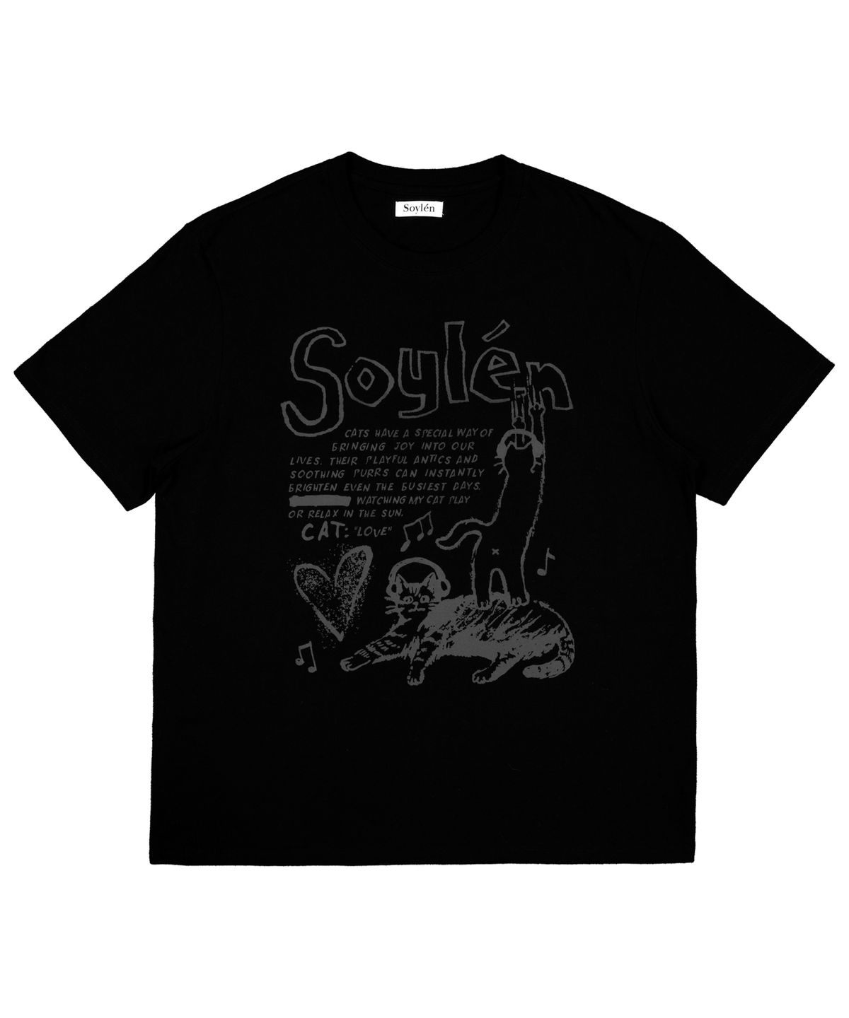 소이렌(SOYLEN) 러브 캣츠 티 (블랙)