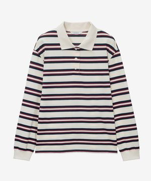 [W]스트라이프 카라 티셔츠 - 2color