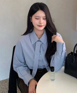 [W]루즈핏 타이 셔츠 - 2color