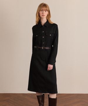 [W]다크그레이 데님 원피스