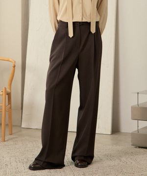 [W]원턱 와이드 벨티드 슬랙스 - 2color