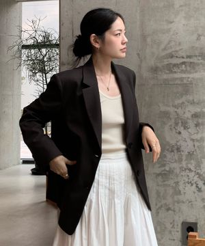 [W]오버핏 싱글 자켓 - 2color