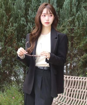 [W]울혼방 오버핏 싱글 자켓 - 2color