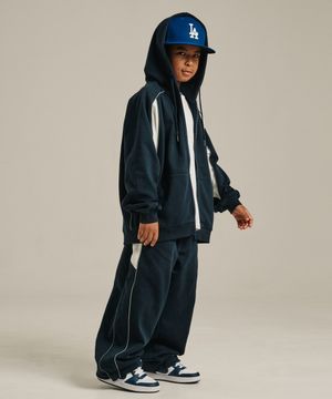 스카치 배색 스웻 셋업 (다크네이비)