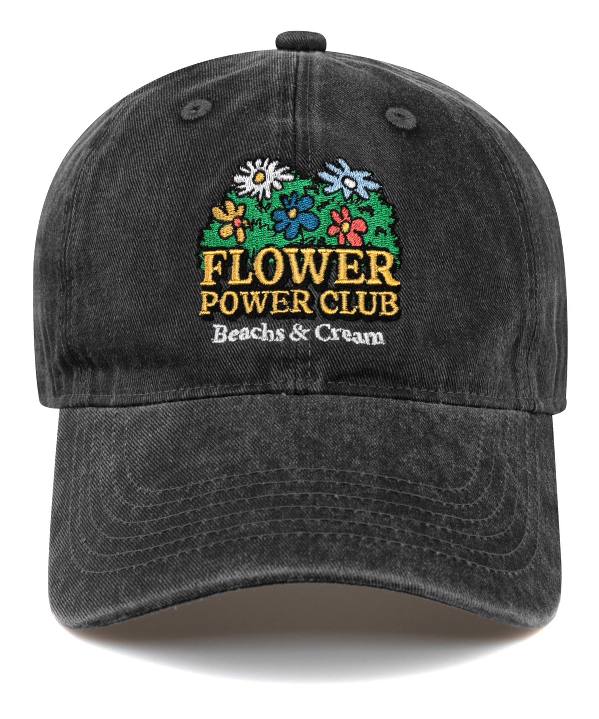 비치스앤크림(BEACHESANDCREAM) FLOWER POWER CLUB BALL CAP-PIGMENT CHARCOAL