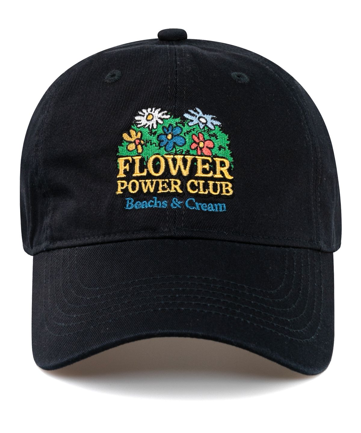 비치스앤크림(BEACHESANDCREAM) FLOWER POWER CLUB BALL CAP-NAVY