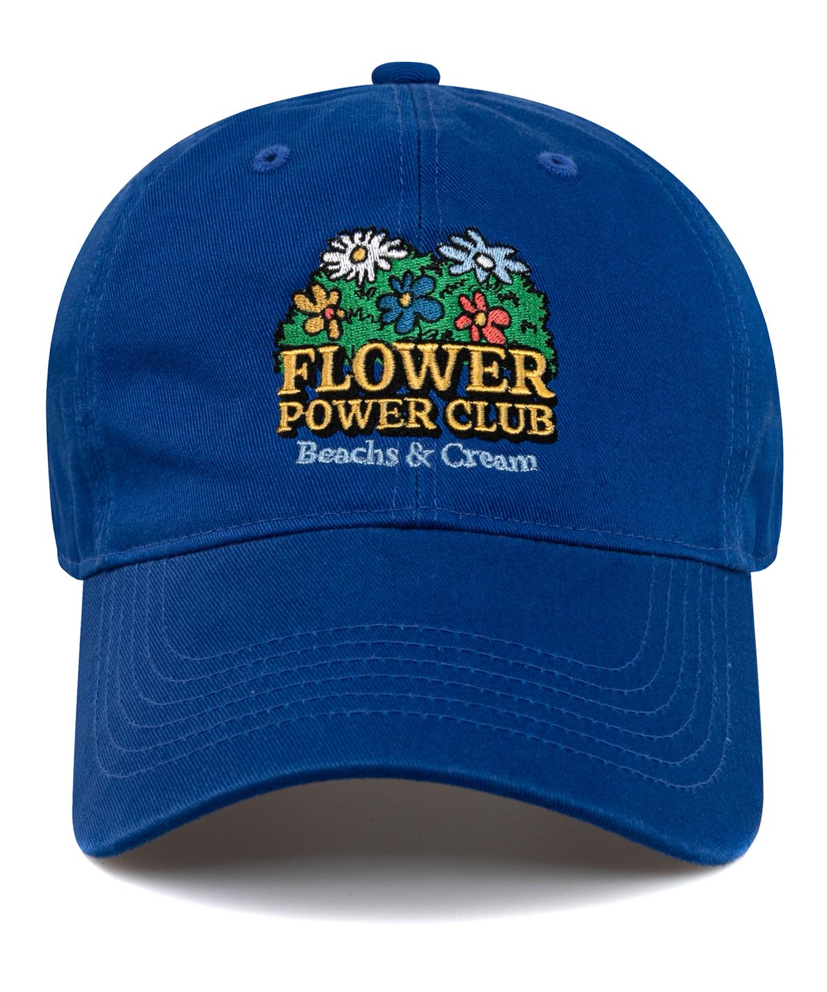 비치스앤크림(BEACHESANDCREAM) FLOWER POWER CLUB BALL CAP-BLUE