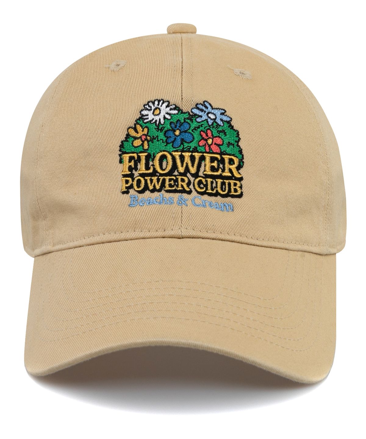 비치스앤크림(BEACHESANDCREAM) FLOWER POWER CLUB BALL CAP-BEIGE