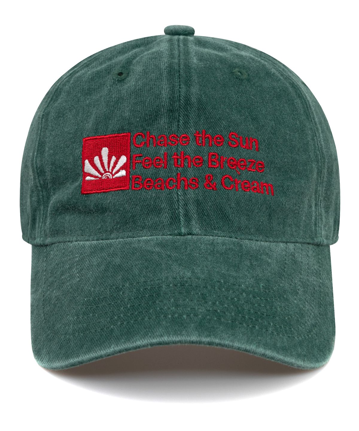 비치스앤크림(BEACHESANDCREAM) Chase the Sun BALL CAP-STONE GREEN