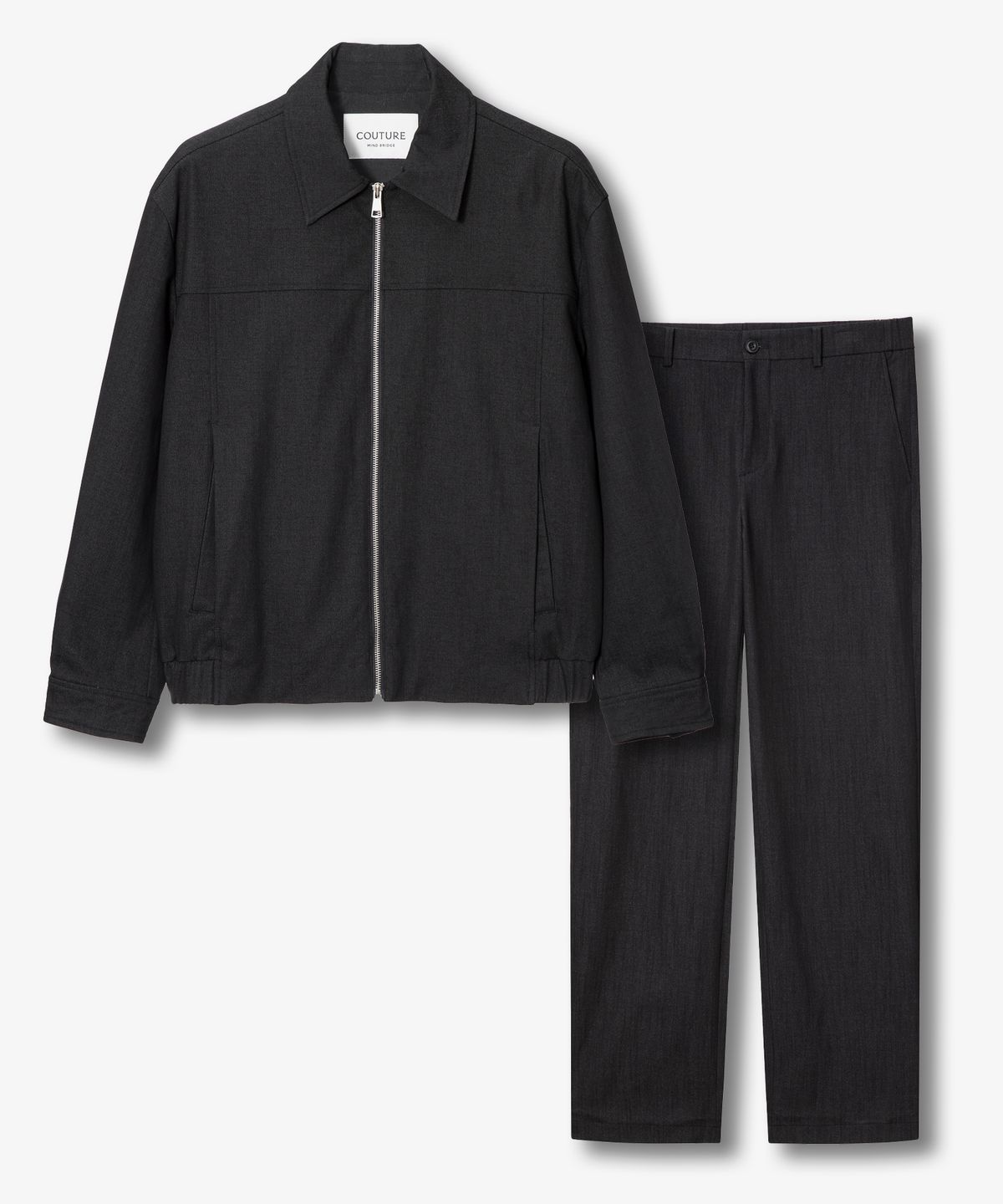 마인드브릿지(MINDBRIDGE) [SET][COUTURE]데님 라이크 집업 블루종 셋업
