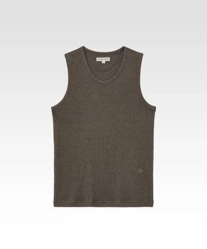 멜란지 슬리브리스 탑 브라운