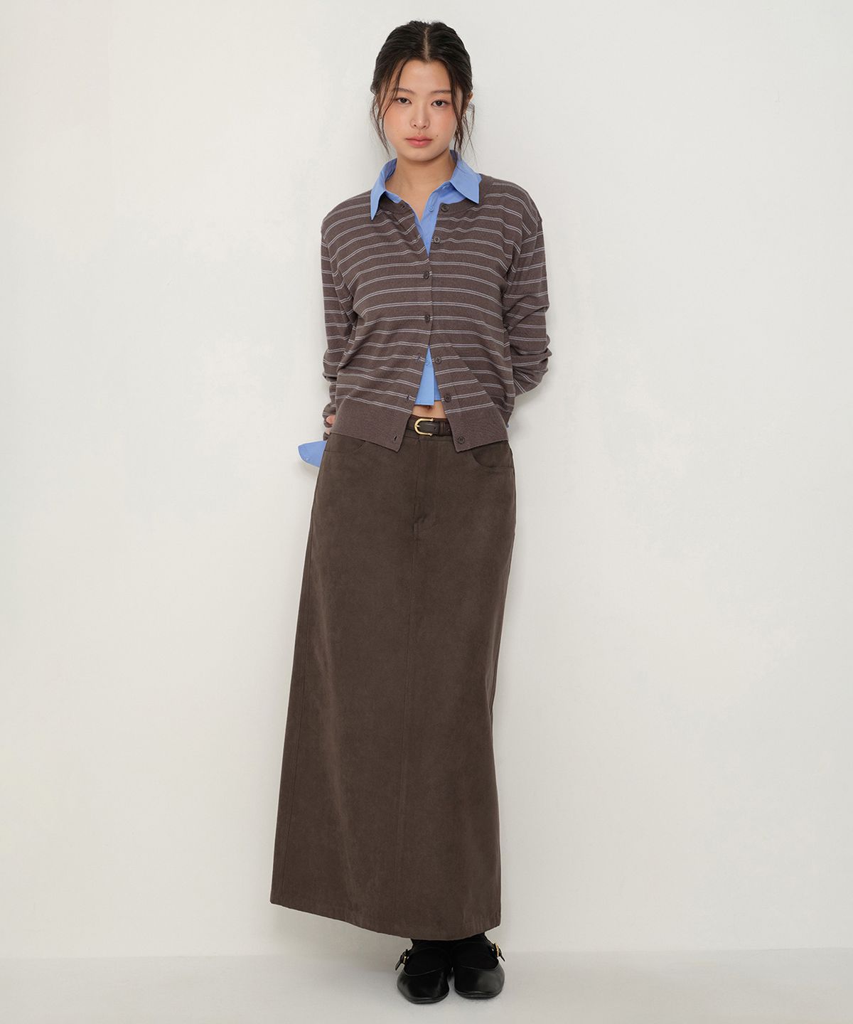 무신사 스탠다드 우먼(MUSINSA STANDARD WOMAN) 우먼즈 신세틱 스웨이드 맥시 스커트 [브라운]