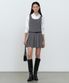 우먼즈 플리츠 미니 드레스 [멜란지 그레이]