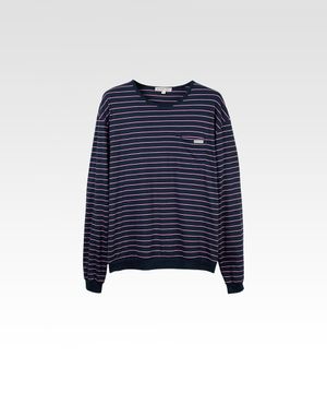 에덴 스트라이프 롱 슬리브 티셔츠 네이비