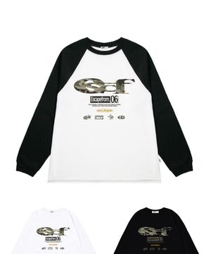 스타 카모 ESCF 로고 콜라주 프린트 롱슬리브 [3color]
