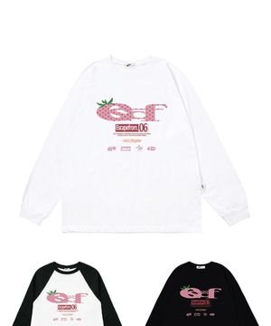 스트로베리 도트 ESCF 로고 콜라주 프린트 롱슬리브 [3color]