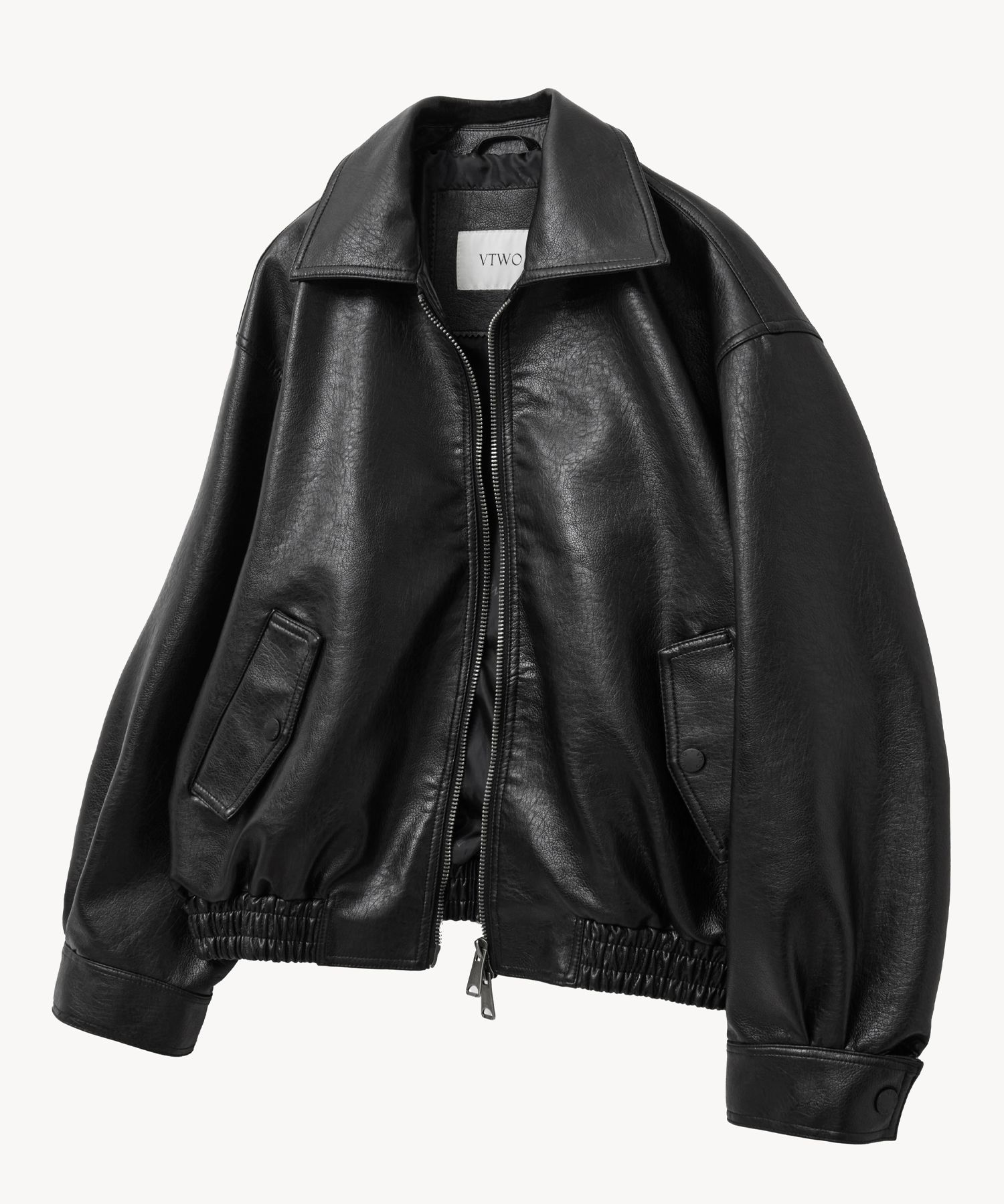 MUSINSA | VTWO 8272 Washed Leather Single Jacket (BLACK)