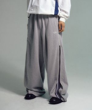 사이드 지퍼 스웨트 벌룬 팬츠 멜란지 그레이
