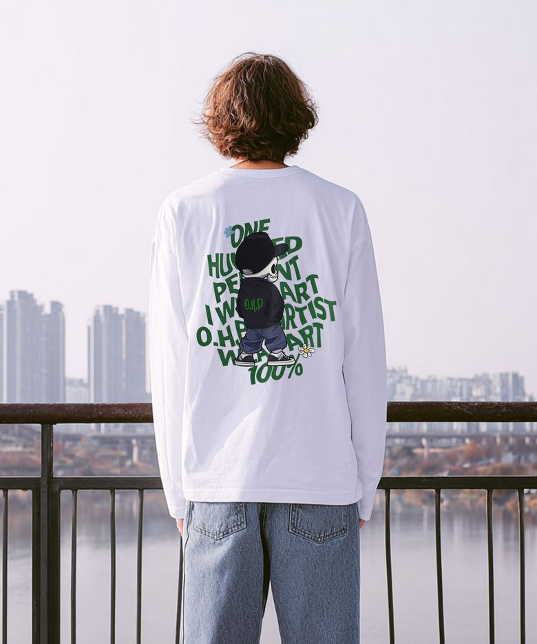 OHPxHARMONIA4 b힙스컬 크루넥 긴팔티셔츠