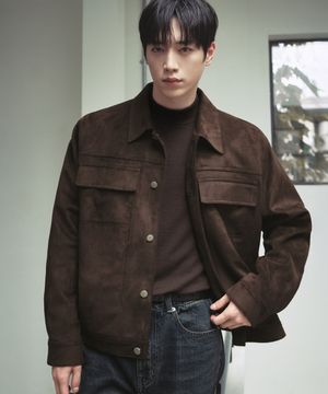 [서강준PICK] 레이어 미니멀 스웨이드 자켓 [BROWN]