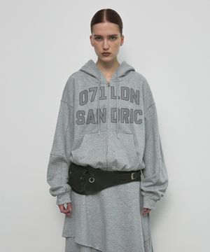 OVERFIT HOOD ZIP UP_MELANGE GREY