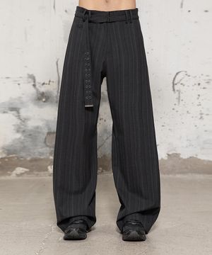 에일로 벨티드 팬츠 [차콜 멀티 스트라이프]
